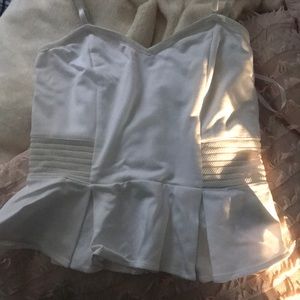 NEVER WORN White Bebe Spaghetti Strap Crop Top